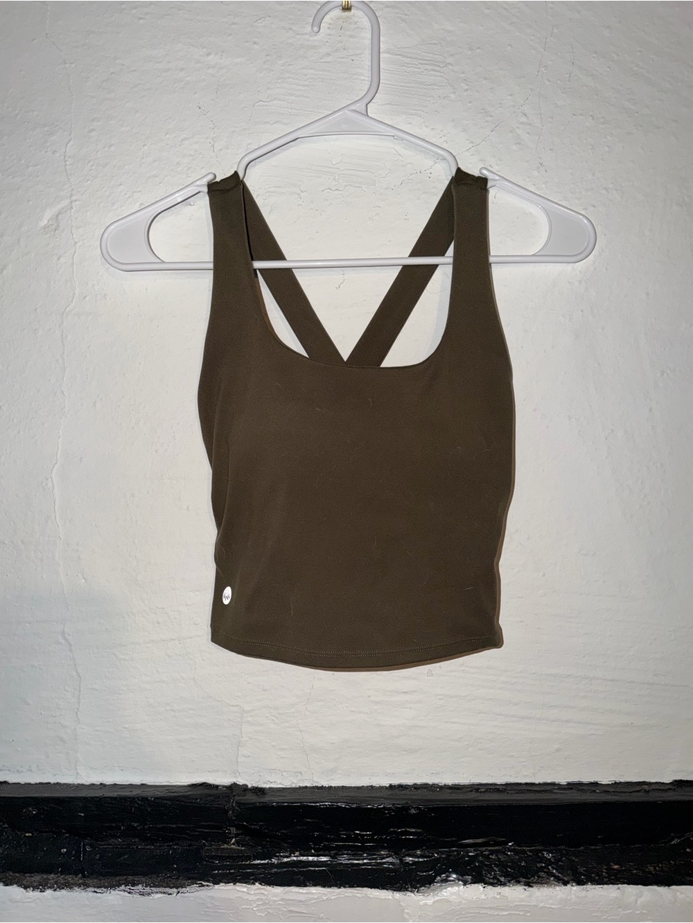 Senita Athletics Skin Twist Back Crop- Olive Green